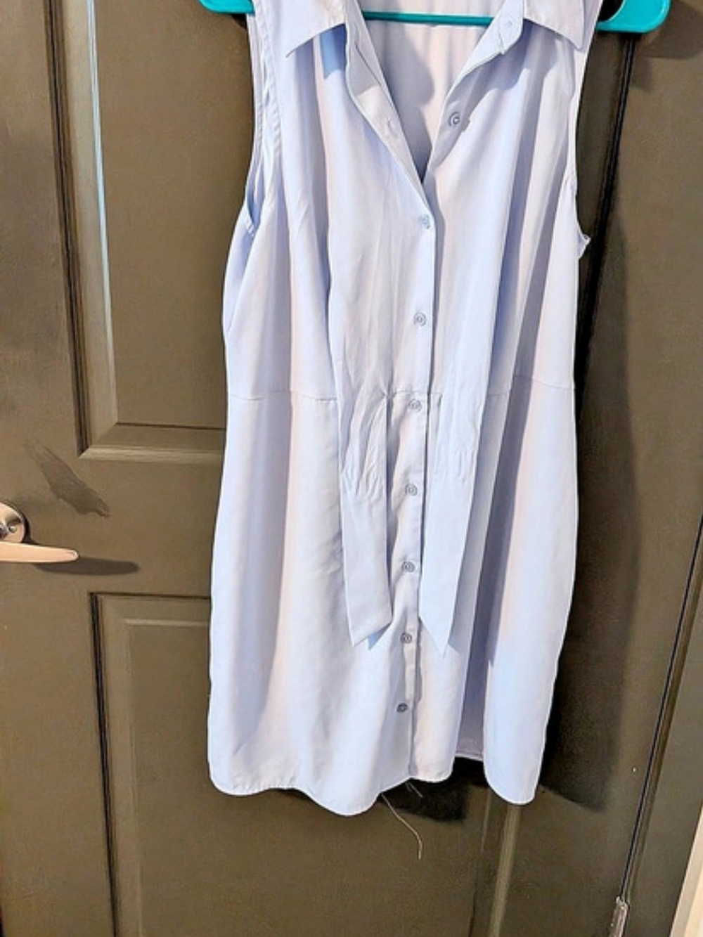 Nine West Sleeveless Button Front Dress in Blue